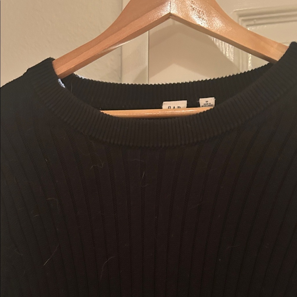 Gap Ribbed Crewneck Sweater dress in Black